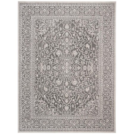 Safavieh 11 x 15 ft. Reflection Power Loomed Rectangle Area Rug Dark Grey & Cream RFT670B-1115